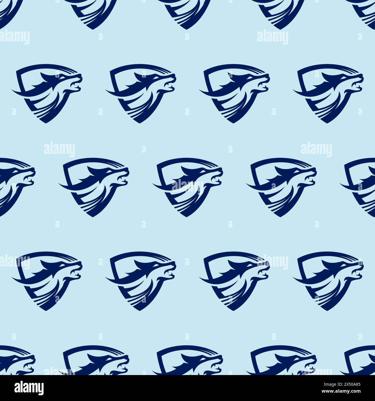 Wolf Seamless Pattern Vector Illustration Stock Vector