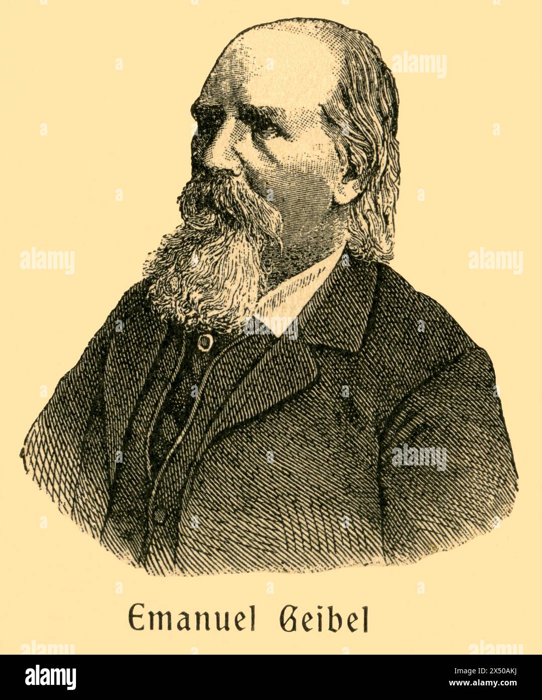 Emanuel Geibel, German writer, ARTIST'S COPYRIGHT HAS NOT TO BE CLEARED Stock Photo