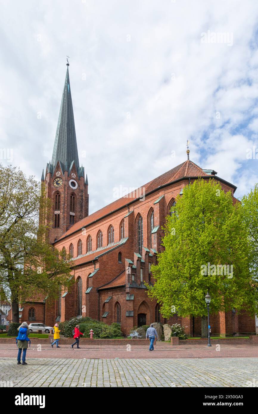 Protestand Saint Peter's church (St. Petri Kirche)  at the old town of Buxtehude, Lower Saxony, Germany Stock Photo