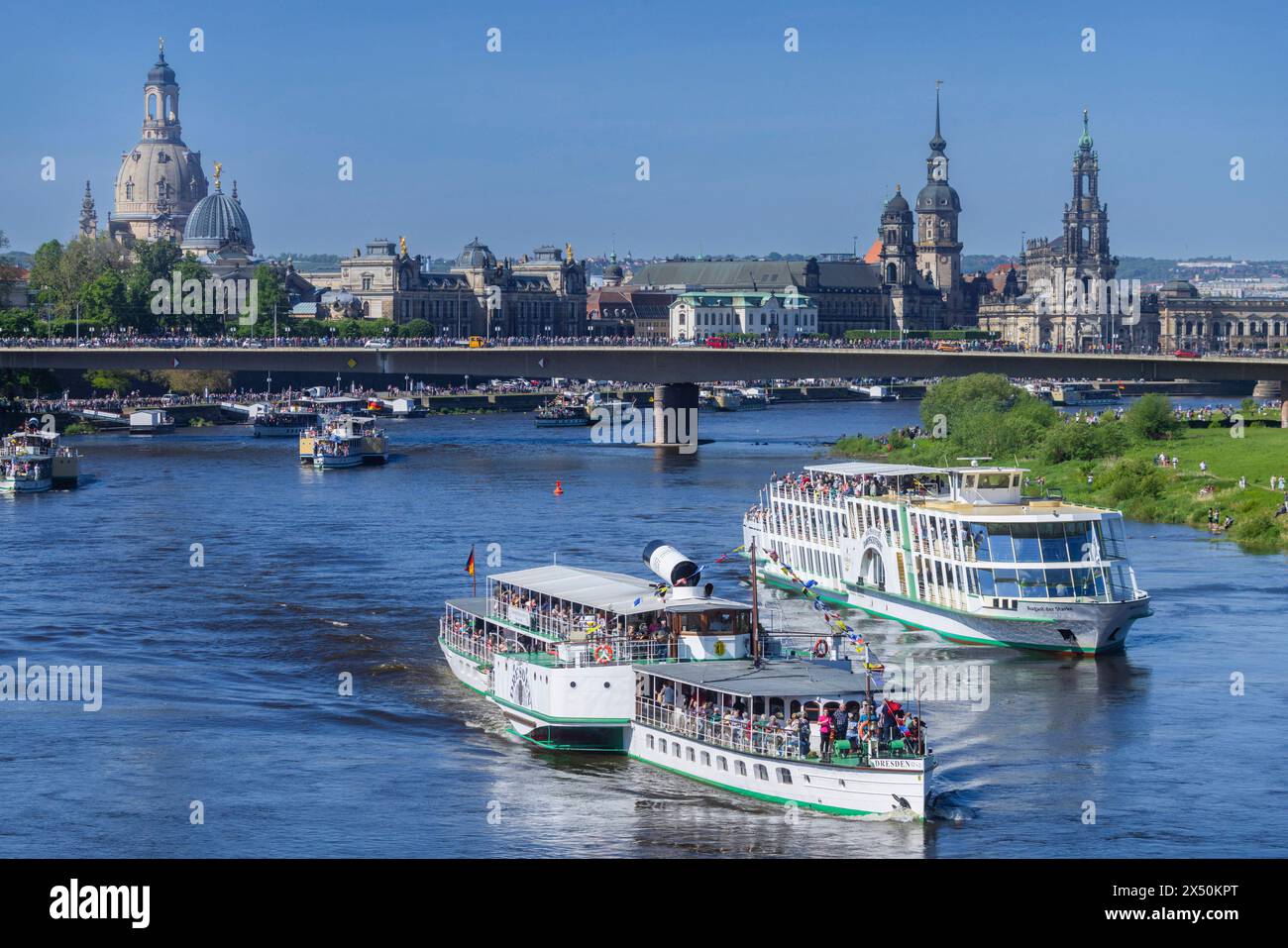 Flottenparade in Dresden Die historischen Personendampfer PD und die ...