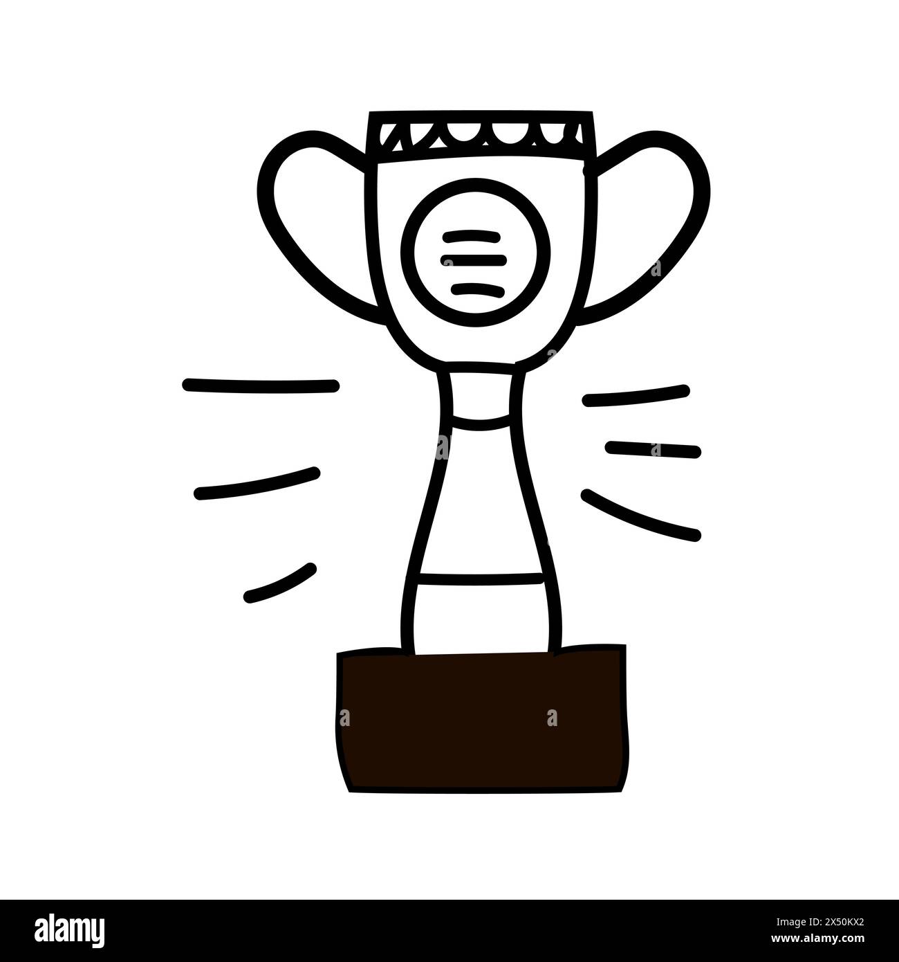 Award doodle hand drawn trophy. Winner award cup, champion medal, win ...