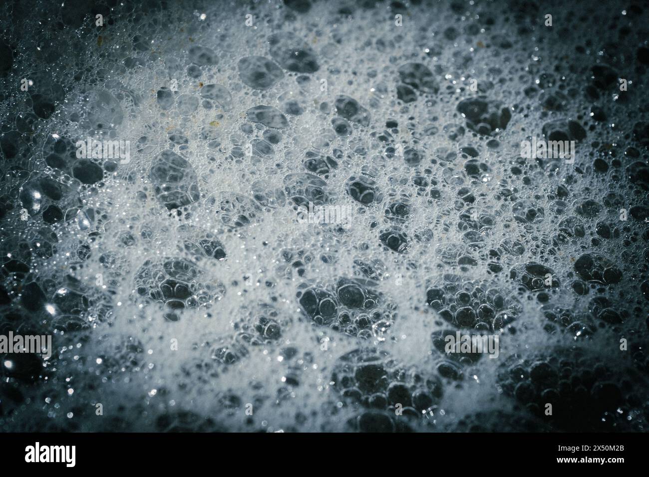 Foam bubbles abstract background. Shallow depth of field. Toned Stock ...