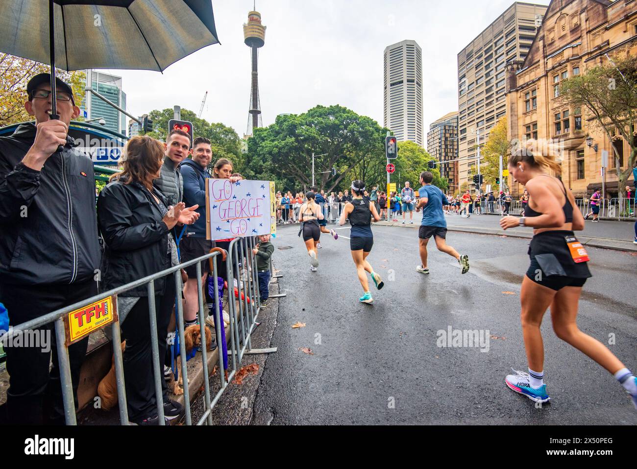 Sydney Australia 05 May 2024 HOKA Runaway Sydney Half Marathon 2024. People with placards