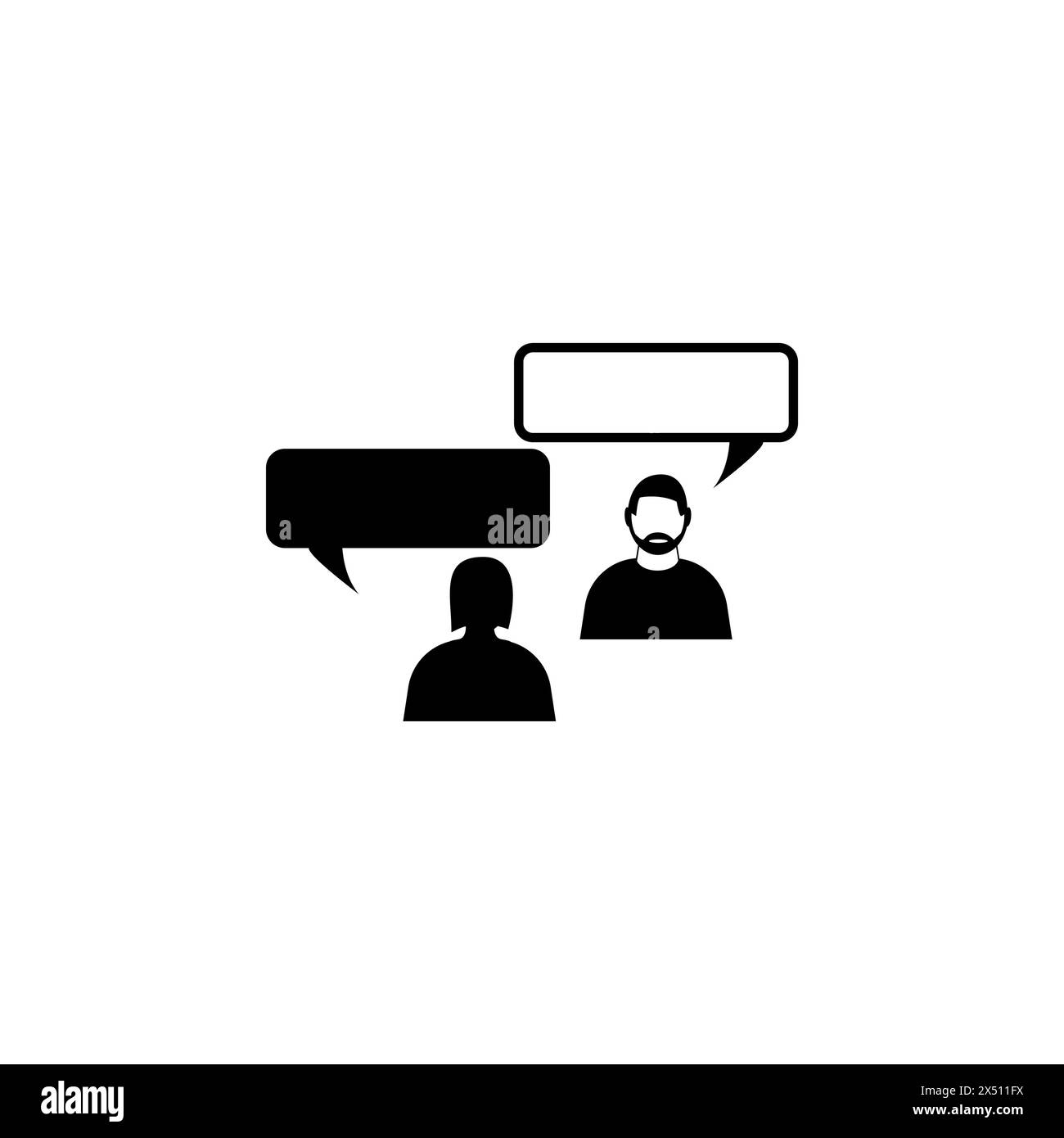 People with Dialog Speech Bubbles flat vector icon. Simple solid symbol ...