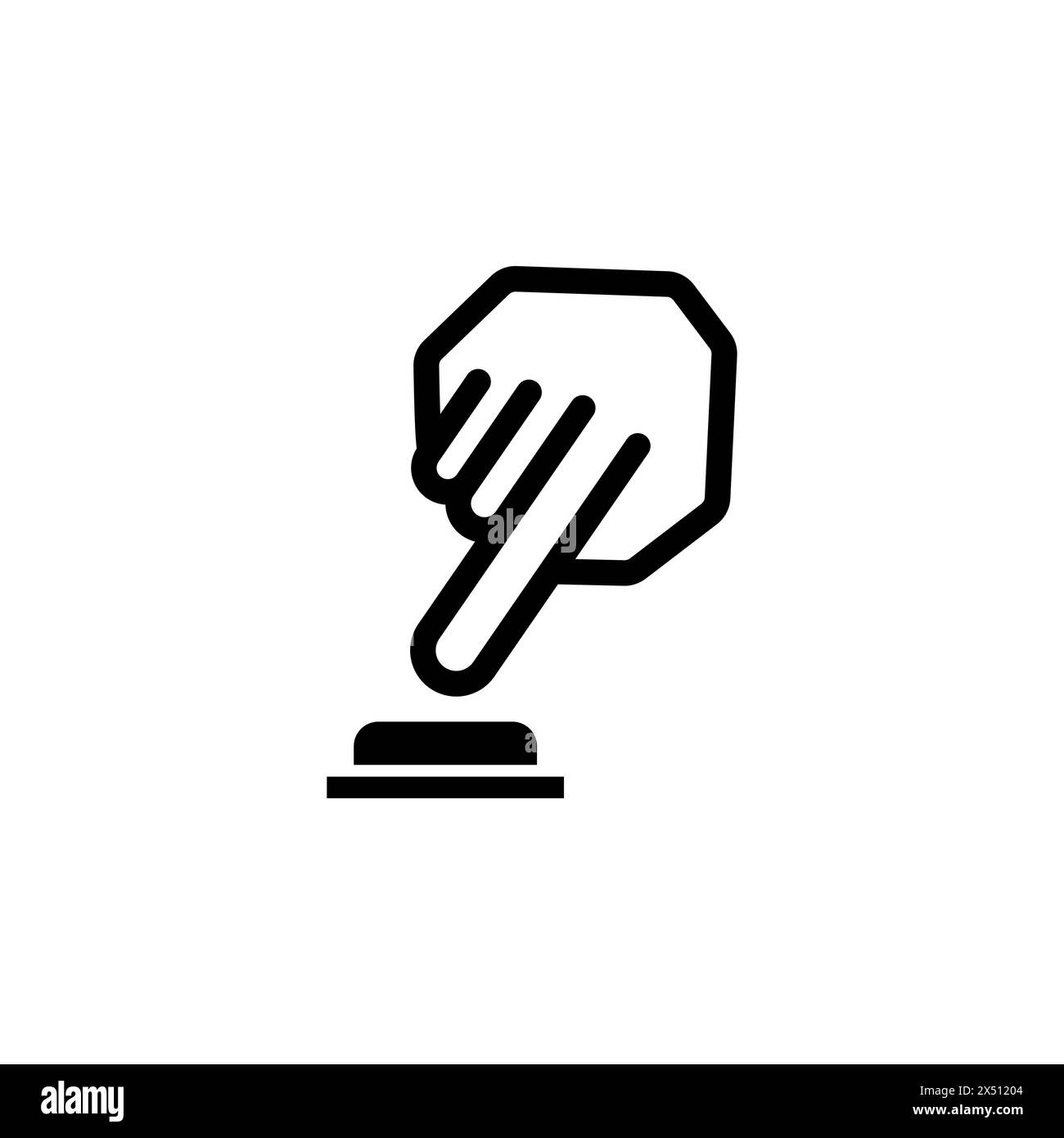 Finger Pressing Button, Push Button flat vector icon. Simple solid ...