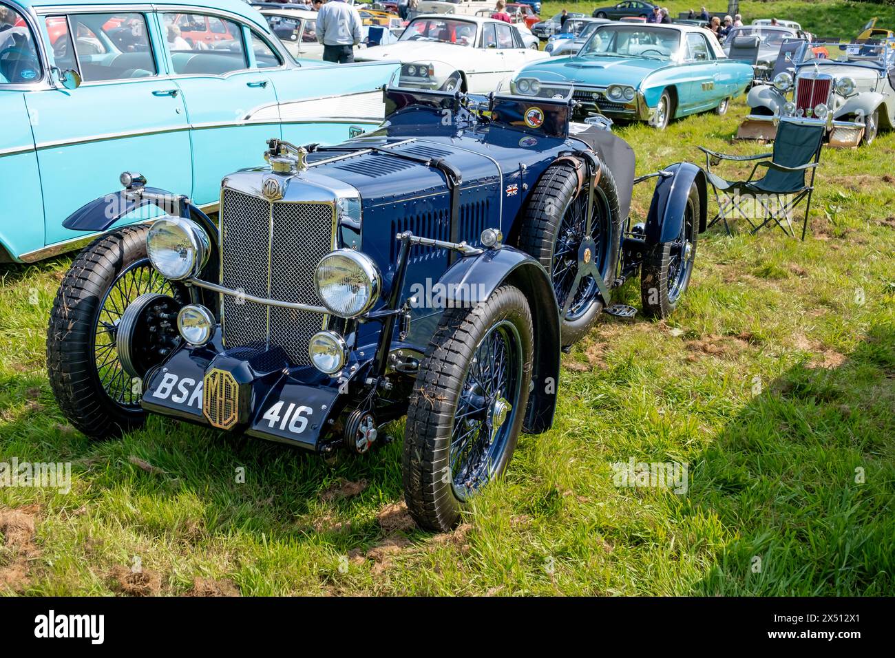 Earsham, Norfolk, UK May 05 2024. Vintage 1949 MG Midget TC classic