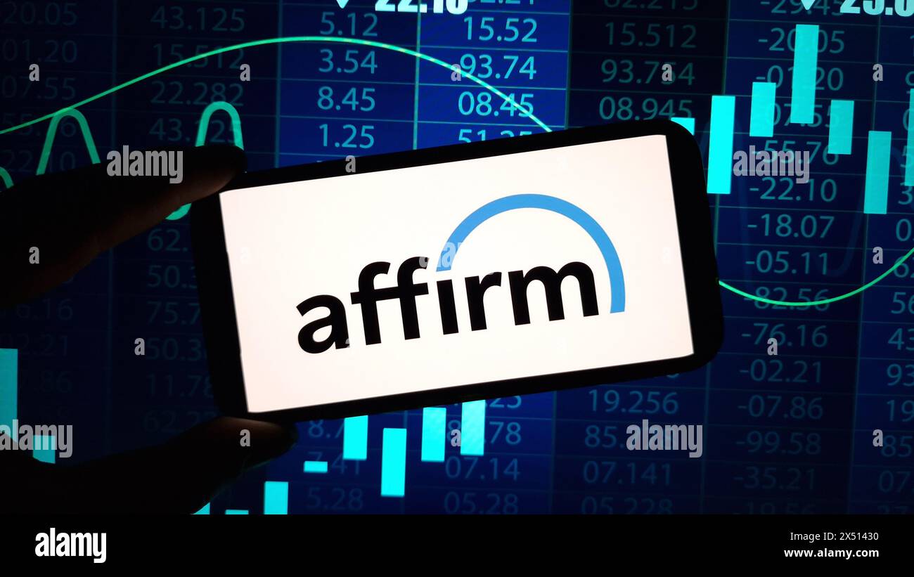 Konskie, Poland - March 17, 2024: Affirm company logo displayed on mobile phone Stock Photo