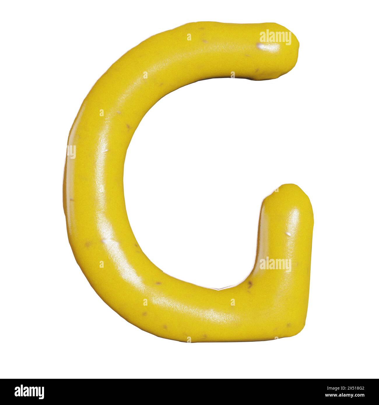 3d render of mustard sauce alphabets or letters for food or restaurant kitchen concept Stock Photo