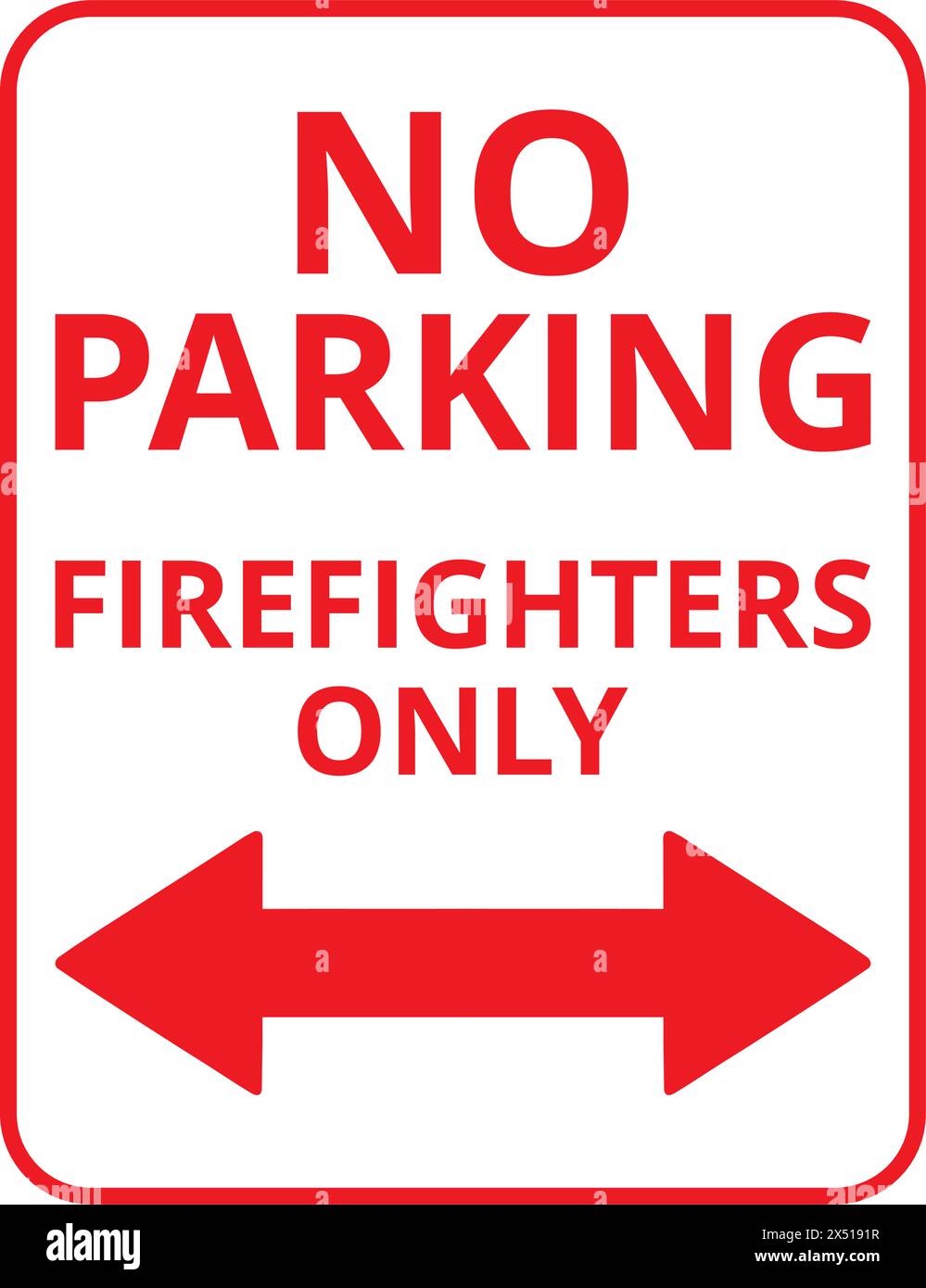 No parking firefighters only banner on a white background Stock Vector