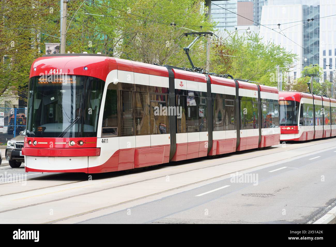 Bombardier Flexity Outlook Streetcar or Tramway in Toronto, Canada Stock Photo