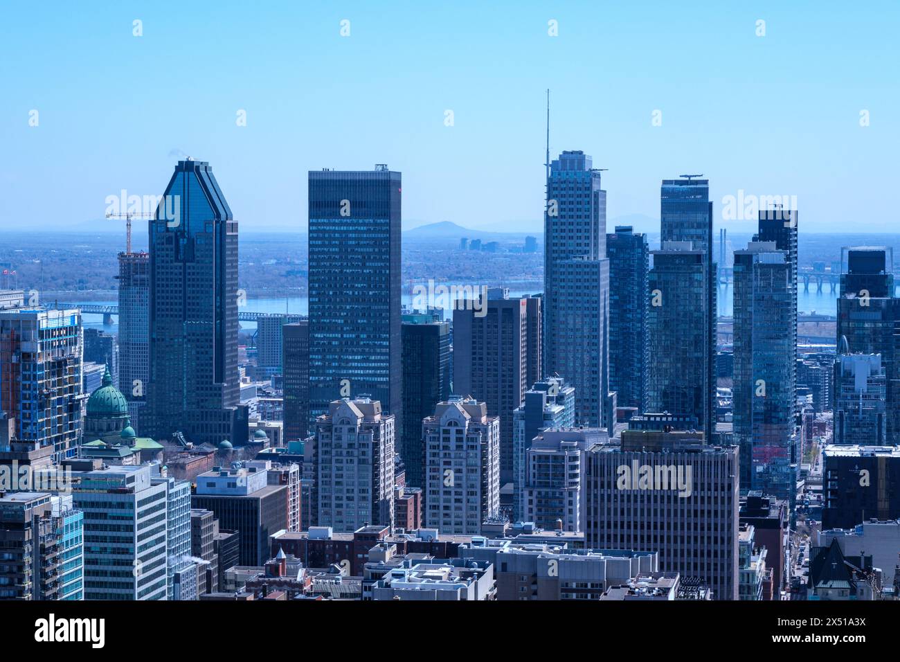 Montreal, Canada 25 April 2024 Montreal Skyline in spring from