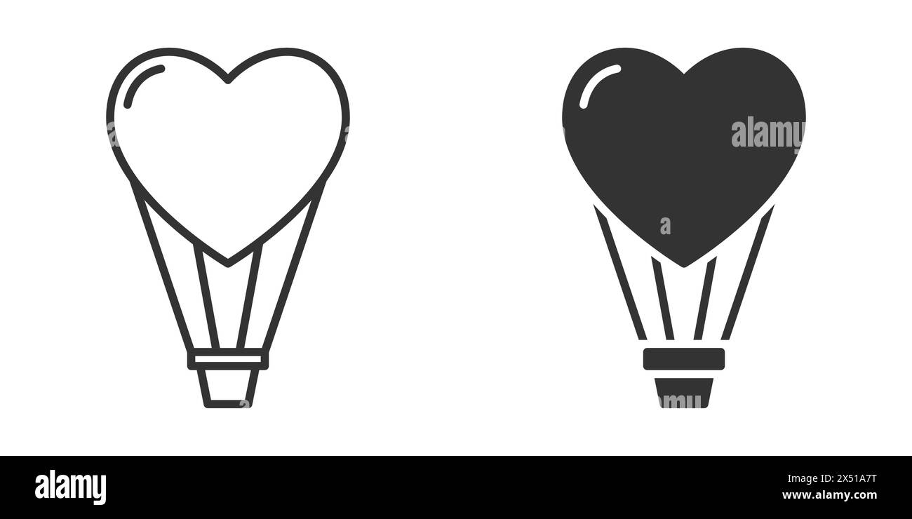 Heart hot air balloon icon. Vector illustration Stock Vector Image ...