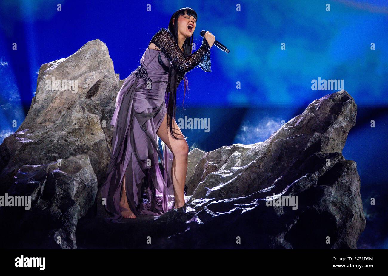 06 May 2024, Sweden, Malmö: Teya Dora from Serbia sings her song ...
