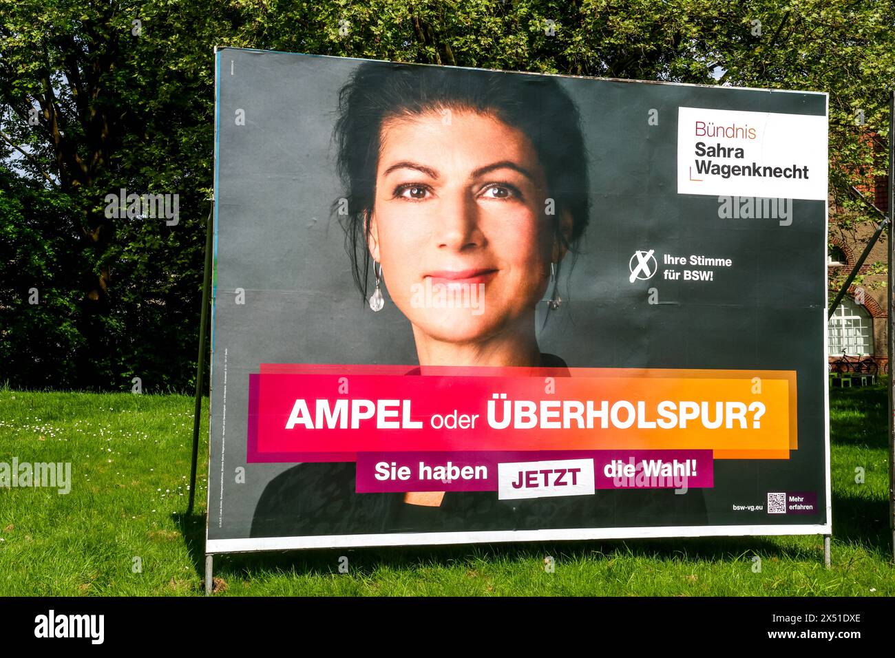Wahlkampf Europawahl 2025 Wahlplakat der Partei Bündnis Sahra