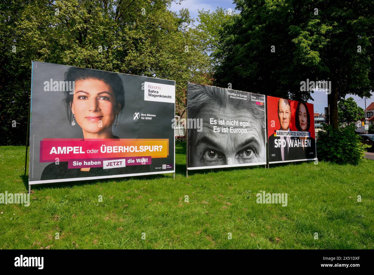 Wahlkampf Europawahl 2025 Wahlplakat der Partei Bündnis Sahra