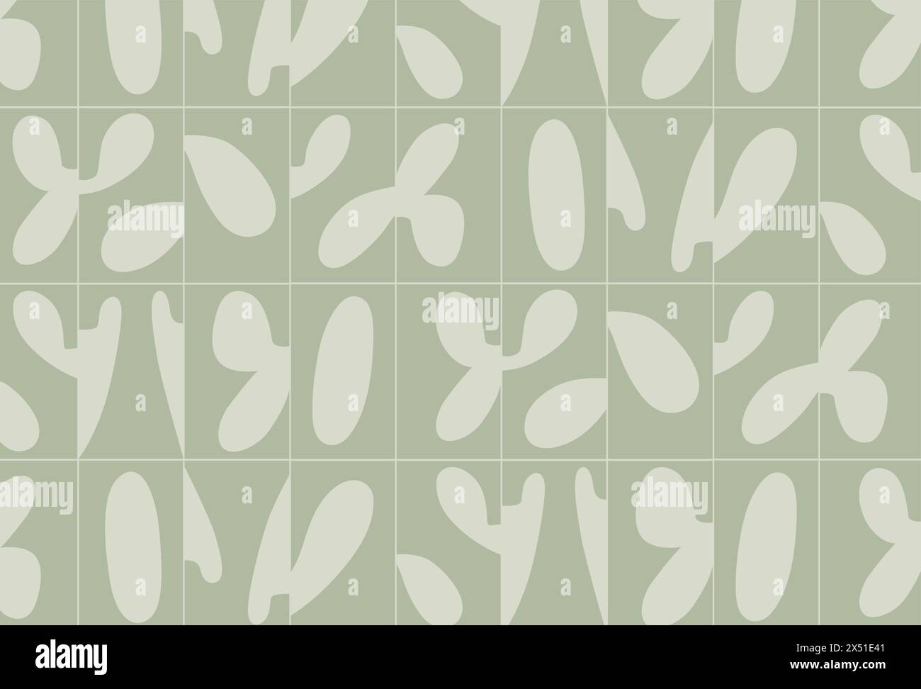 Linear seamless smooth abstract pattern drawing with mint color on green background Stock Vector