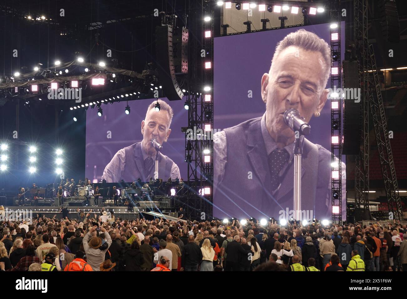 'Bruce Springsteen & the E Street Band', 'Cardiff Wales', 'The Boss at Cardiff millennium stadium', '5th May 2024', ' Rock & Roll', ' Hall of Fame' Stock Photo