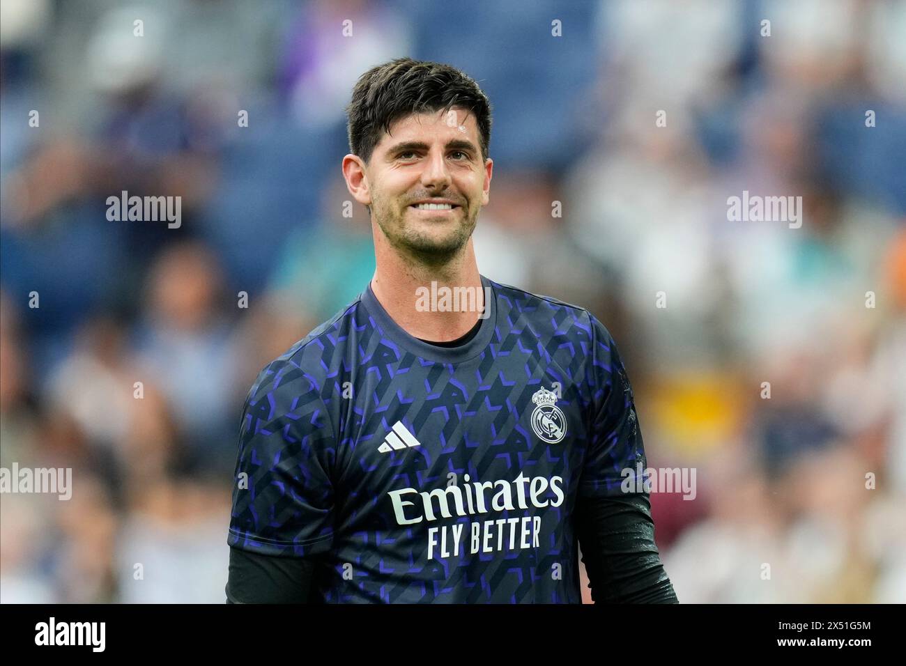 Madrid, Spain. 04th May, 2024. Thibaut Courtois of Real Madrid during the La Liga match between Real Madrid and Cadiz CF played at Santiago Bernabeu Stadium on May 4, 2024 in Madrid, Spain. (Photo by Cesar Cebolla/PRESSINPHOTO) Credit: PRESSINPHOTO SPORTS AGENCY/Alamy Live News Stock Photo
