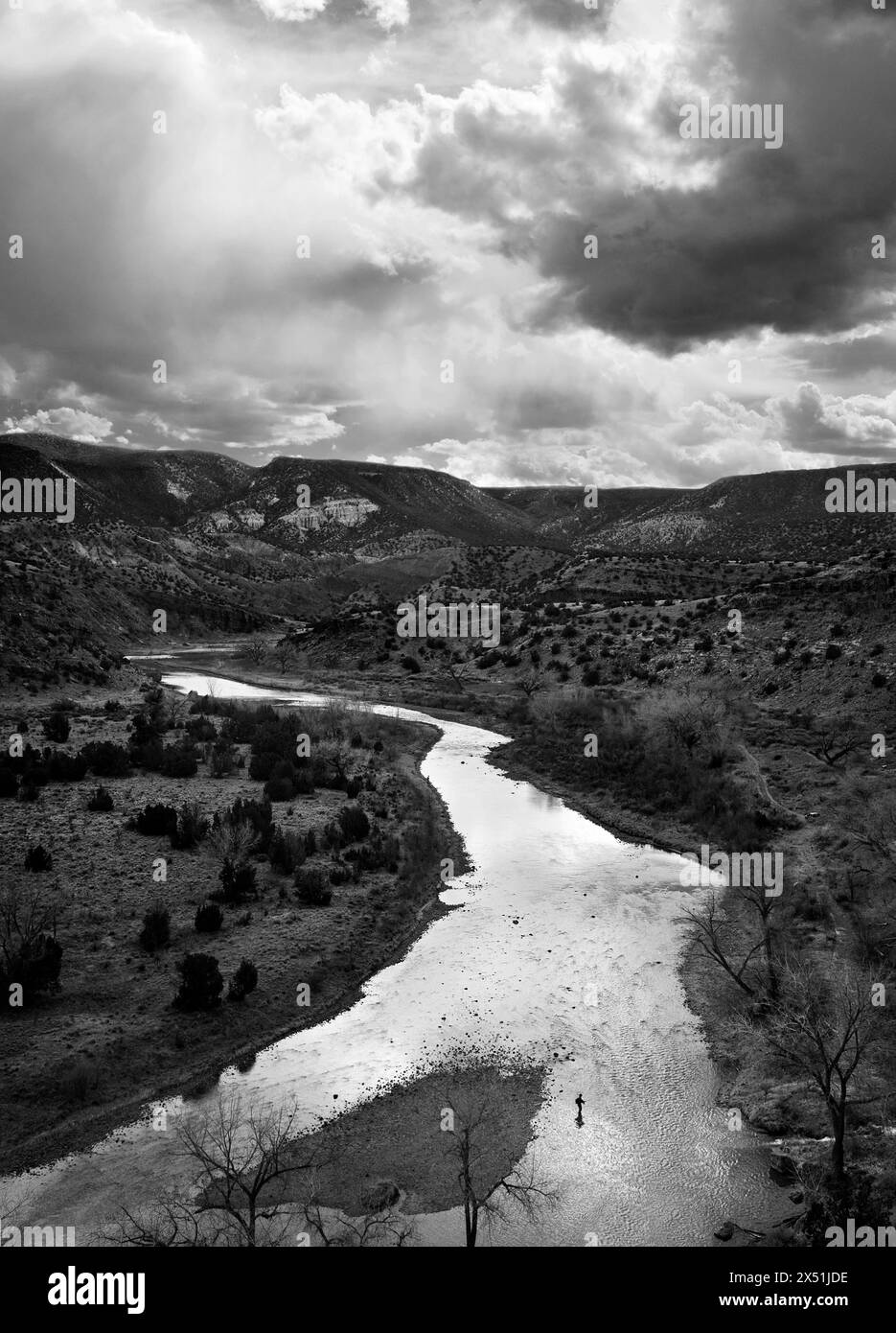 Fly Fishing the Rio Chama, NM Stock Photo