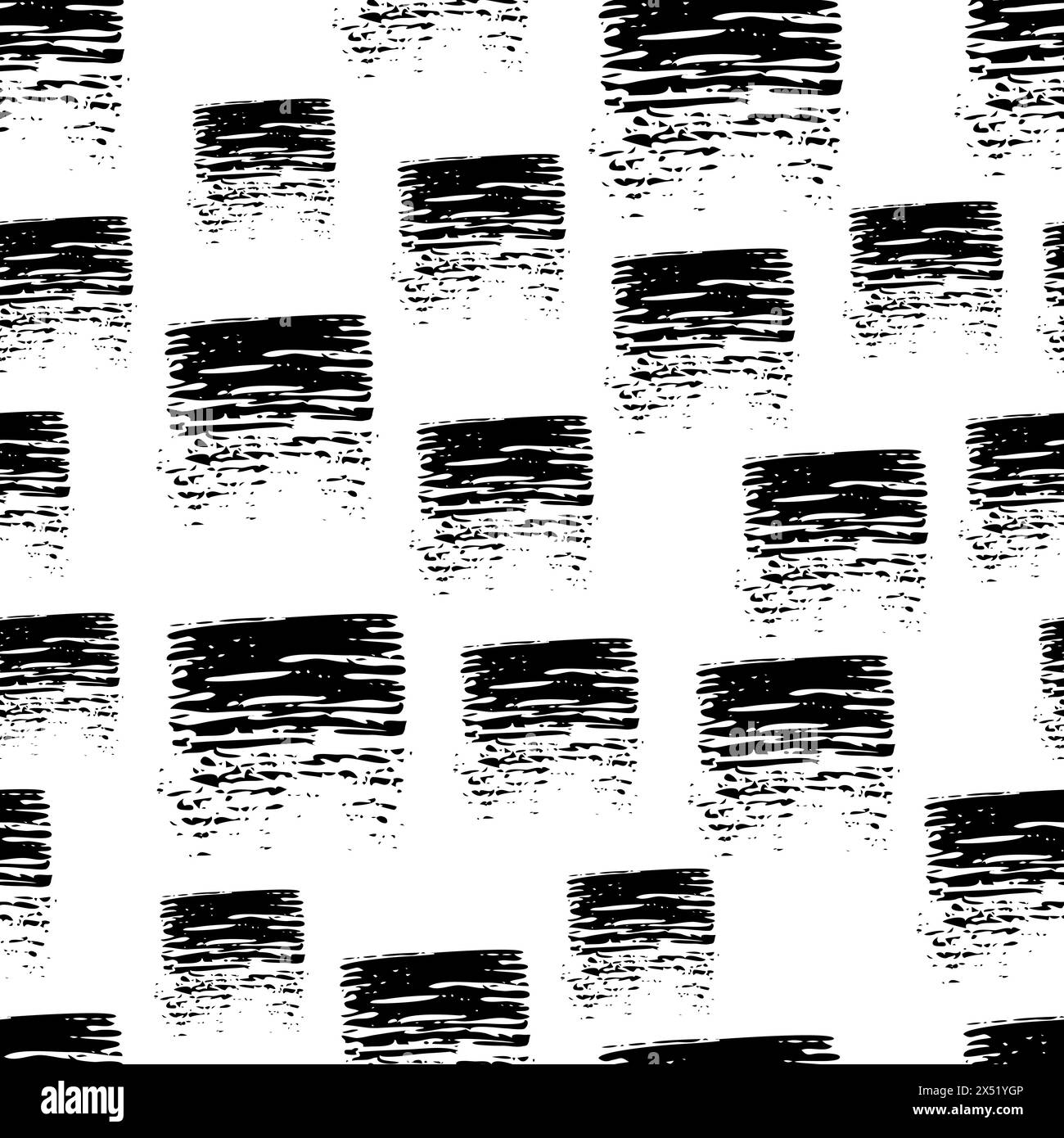 Seamless Pattern with hand drawn black scribble Smear. Abstract grunge texture. Vector illustration Stock Vector