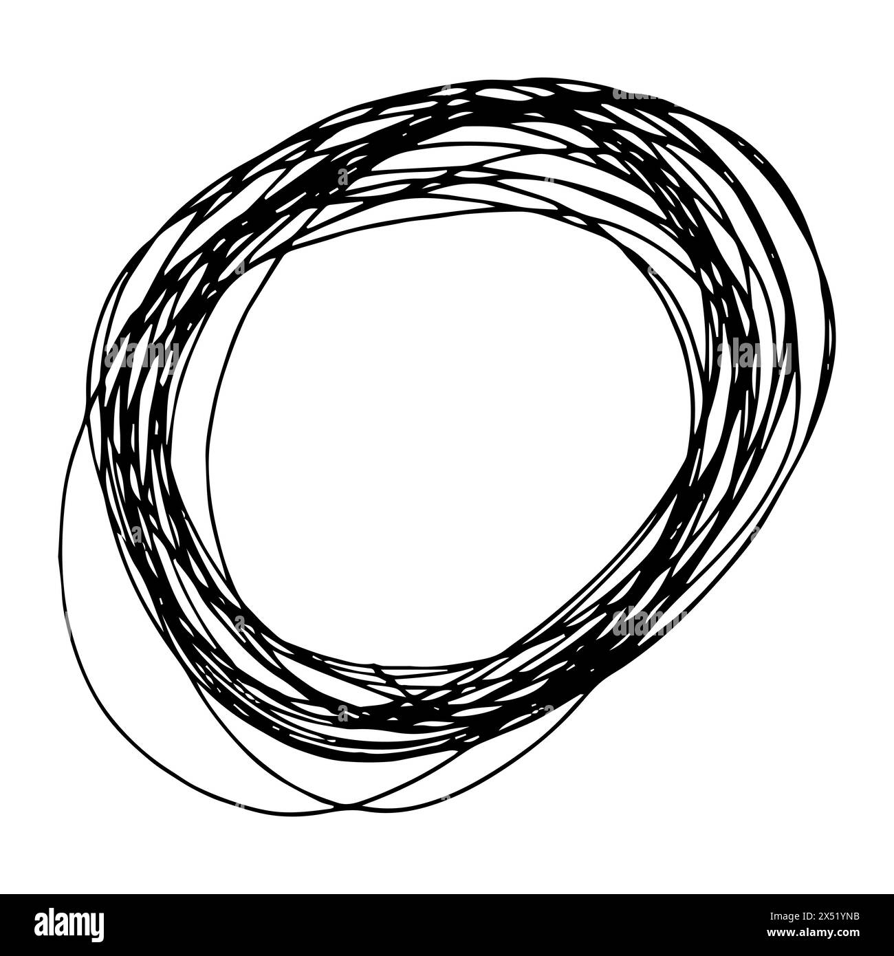 Sketch Hand drawn Ellipse Shape. Abstract Pencil Scribble Drawing. Vector illustration. Stock Vector