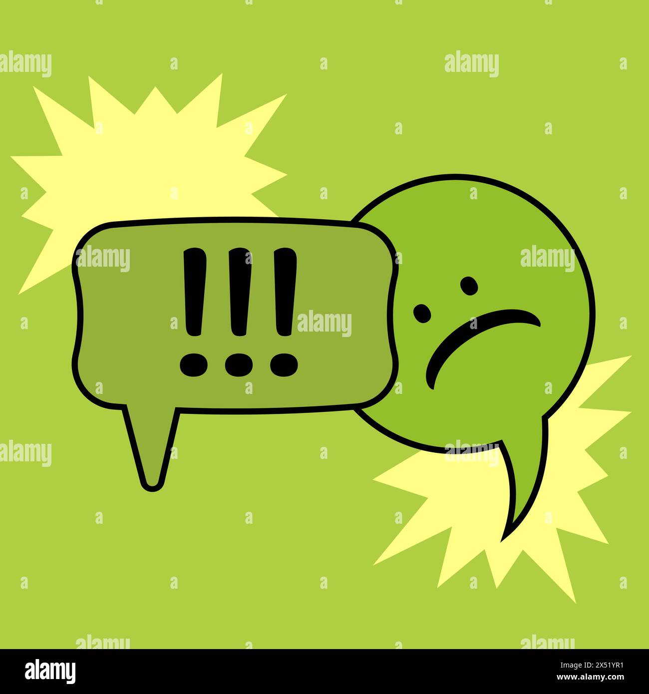 Communication speech bubbles on green background. Vector illustration Stock Vector