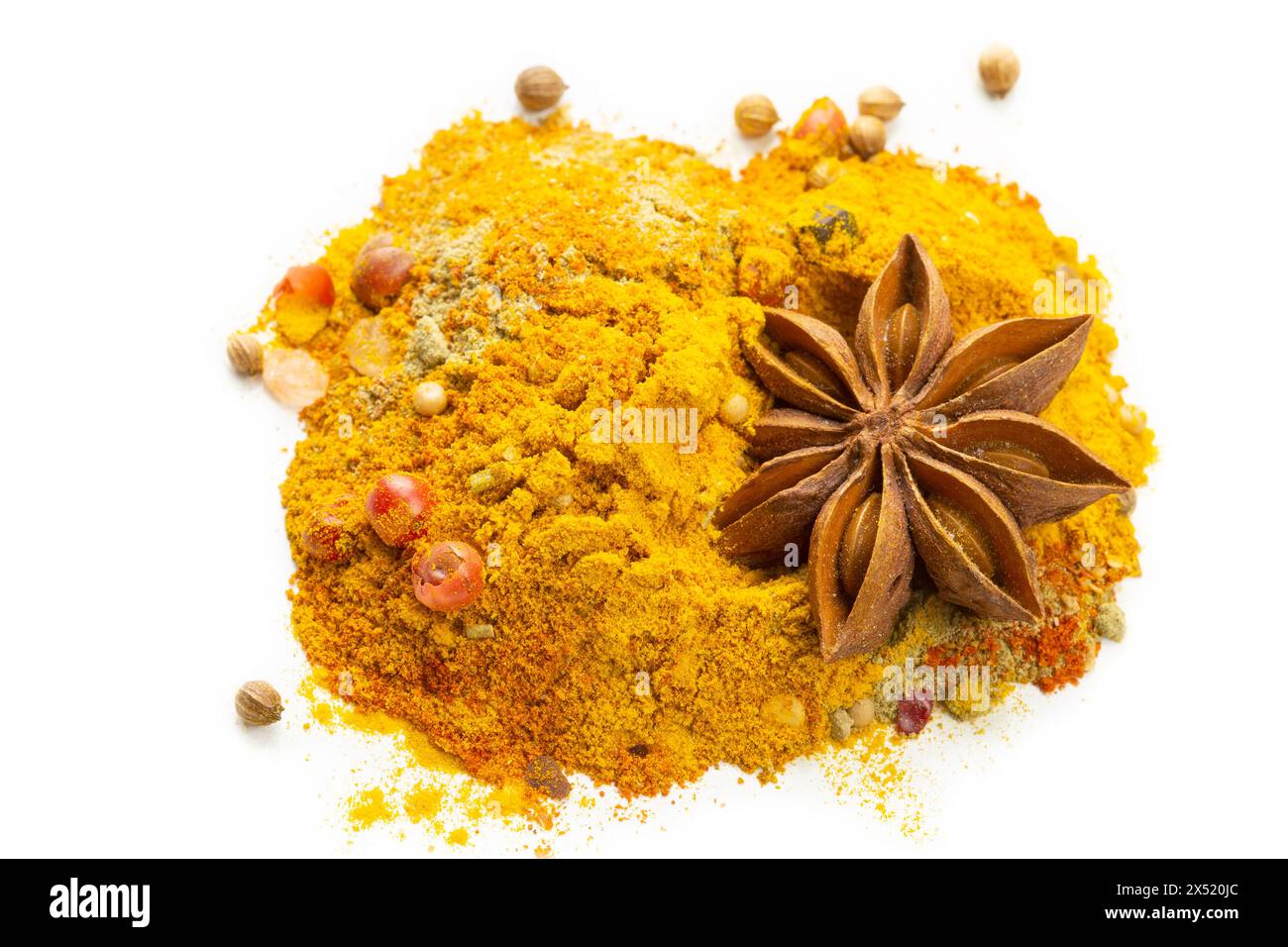 Various spices on white background Stock Photo