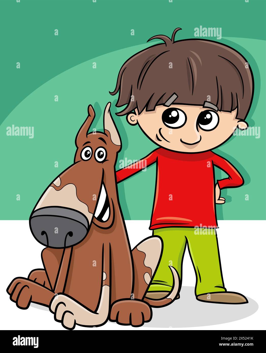cartoon-boy-with-dog-vector-hi-res-stock-photography-and-images-alamy