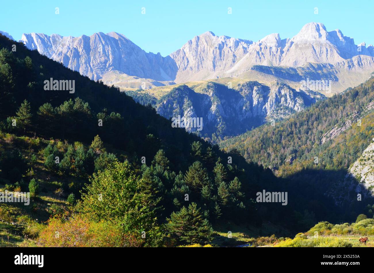 Western Valleys Natural Park in the Pyrenees of Huesca, Spain Stock Photo