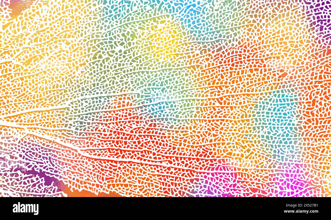 Skeleton colored leaf background. Not AI. Vector illustration Stock Vector