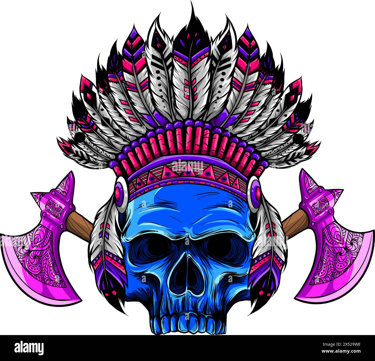 Indian Dead Man. Conceptual Vector Illustration Isolated on White Stock ...