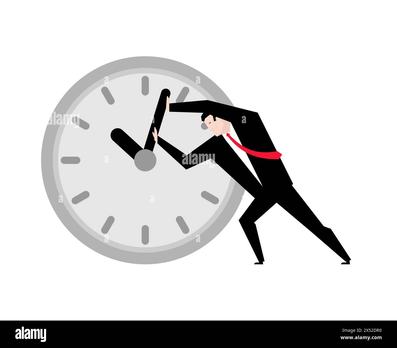 Businessman Stop time concept. Deadline Vector illustration Stock Vector