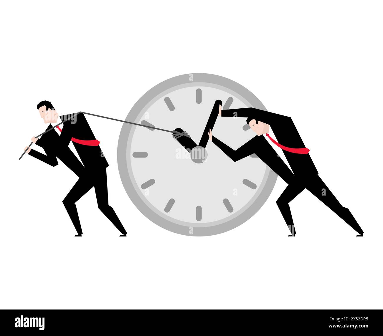 Businessman Stop time concept. Deadline Vector illustration Stock Vector