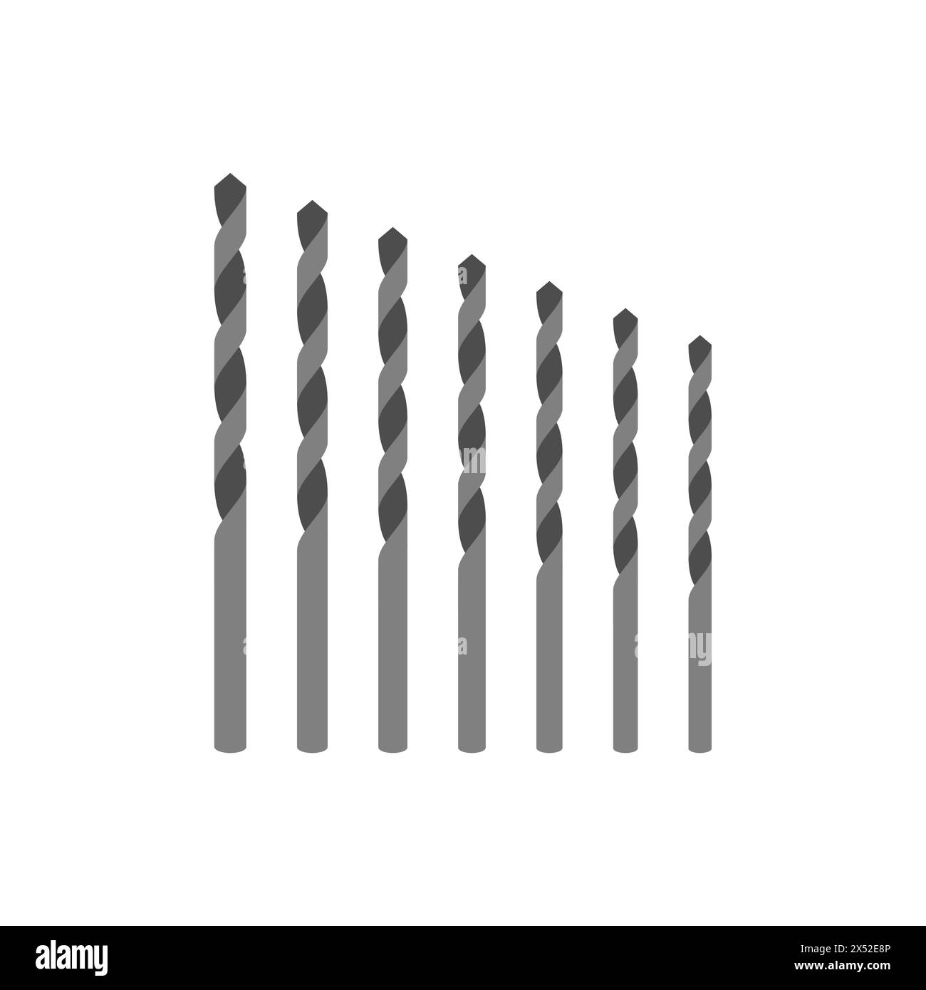Set of drills for metal. Vector illustration Stock Vector