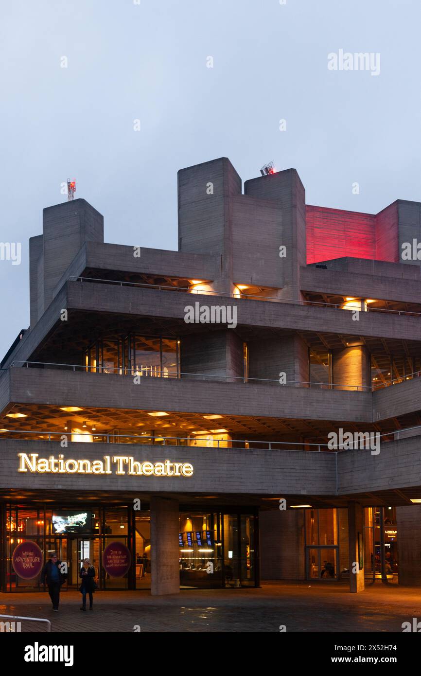 Evening at The National Theatre, Southbank, London, UK Stock Photo