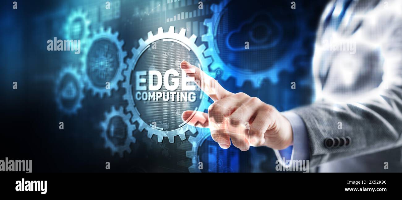 Edge computing. Distributed computing on devices. Concept Technology Stock Photo