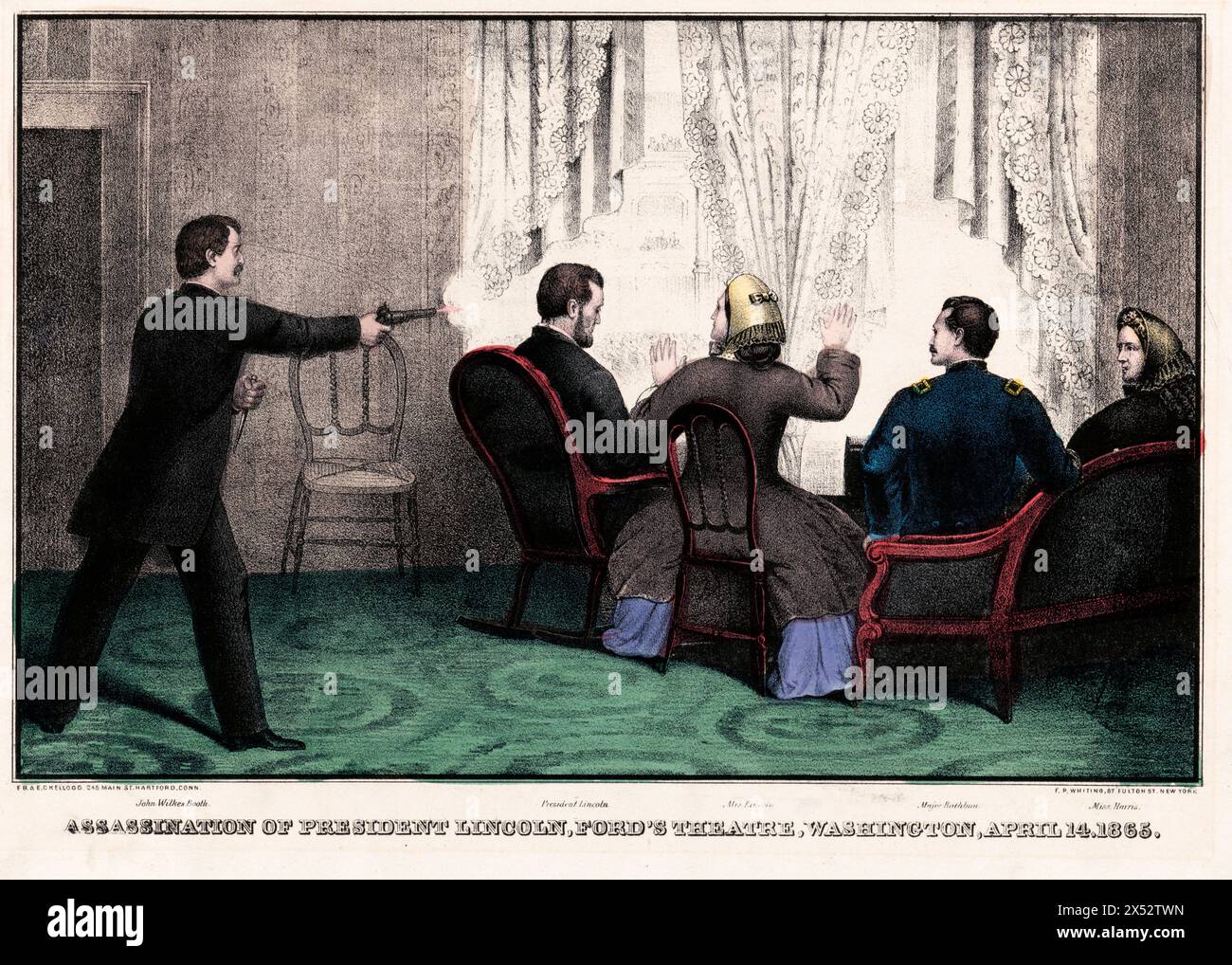 Assassination of President Lincoln, Ford's Theatre, Washington, April 14, 1865 Stock Photo