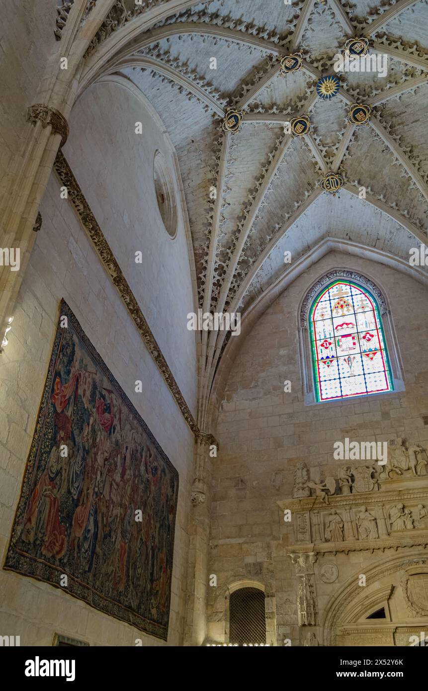 BURGOS, SPAIN - JUNE 8, 2014: Interior of the Gothic cathedral of Burgos, Castile and Leon, Spain Stock Photo