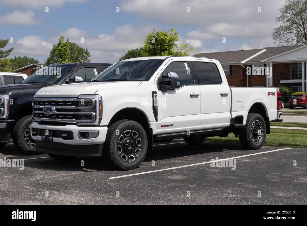 Kokomo May 5, 2024 Ford F350 Platinum SRW 4X4 Crew Cab display. The Ford F350 is available