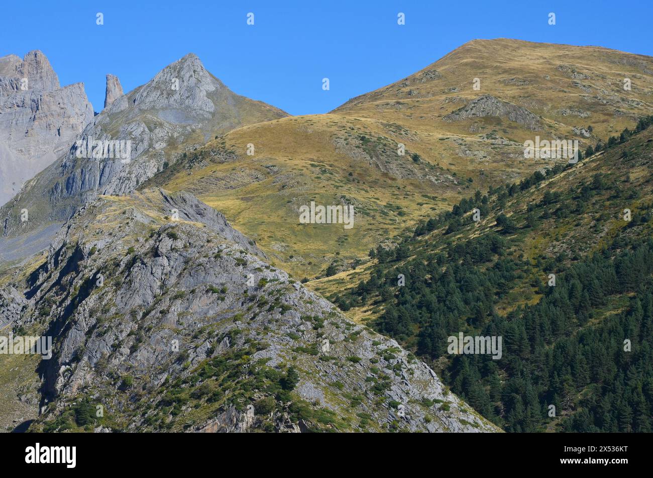 Western Valleys Natural Park in the Pyrenees of Huesca, Spain Stock Photo