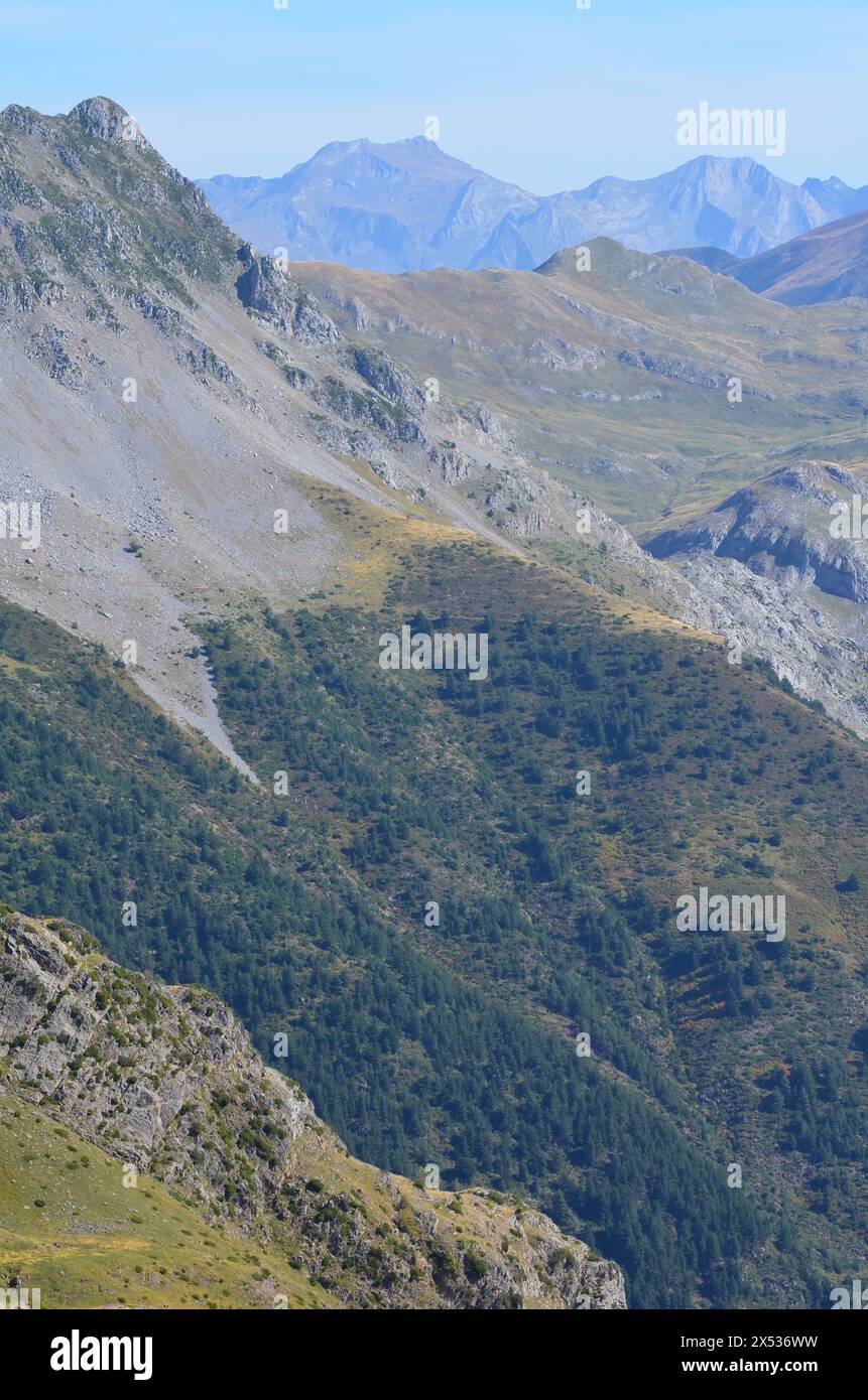 Western Valleys Natural Park in the Pyrenees of Huesca, Spain Stock Photo