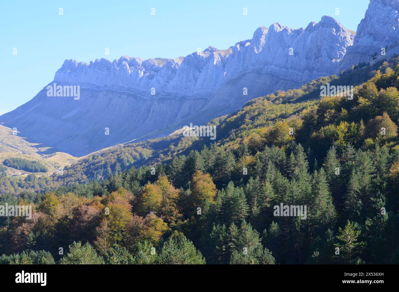 Western Valleys Natural Park in the Pyrenees of Huesca, Spain Stock Photo