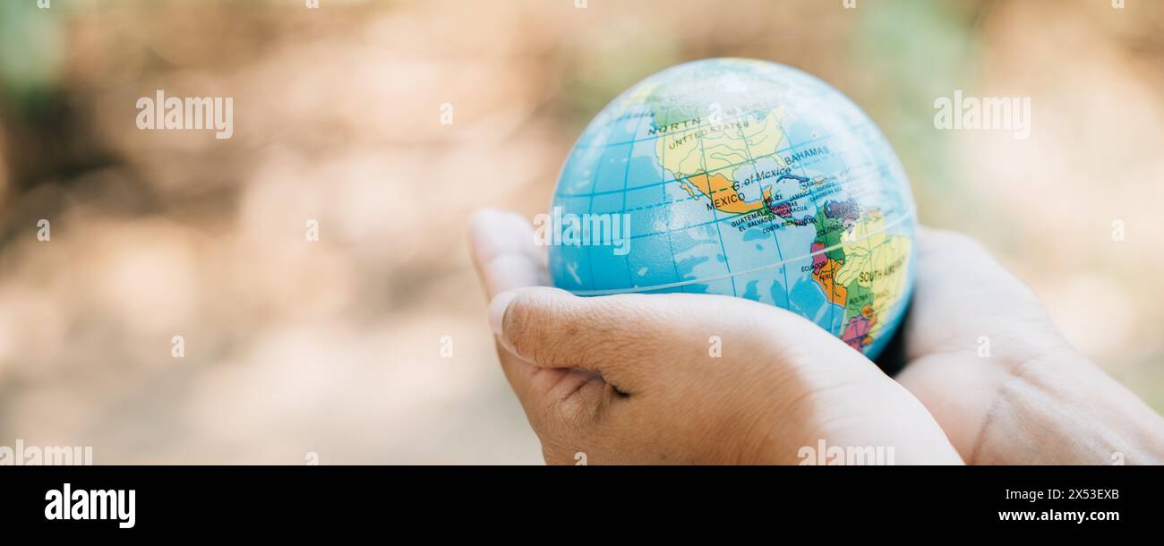 Hands holding earth globe tree in hi-res stock photography and images ...