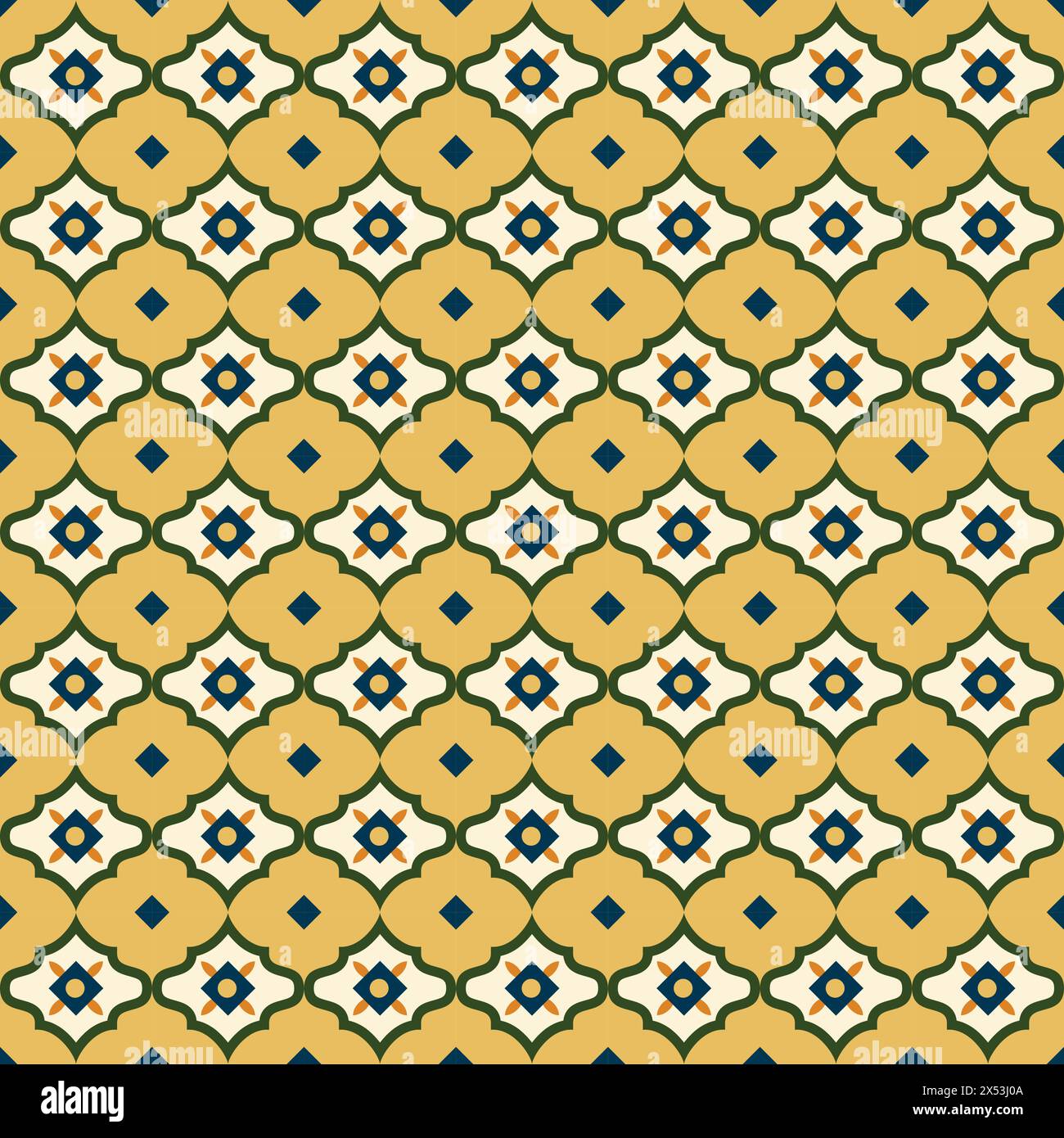Vintage tiled pattern, Geometric Simple Design. wallpaper vector Stock Vector