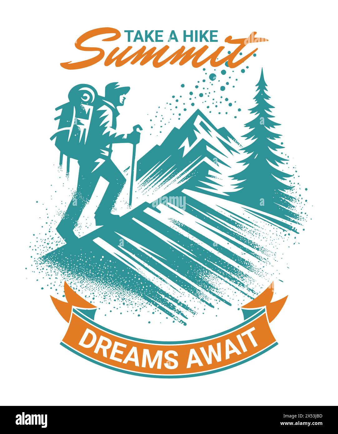 Hiking t shirt design Cut Out Stock Images Pictures Alamy