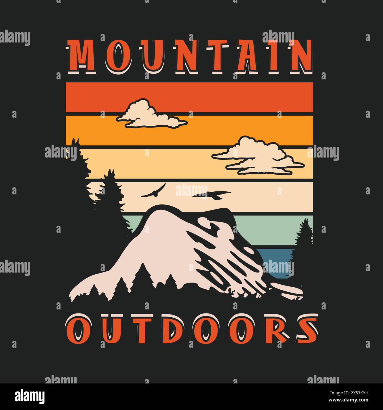 Hiking T-Shirt Design, Hiking tee vector Design Stock Vector