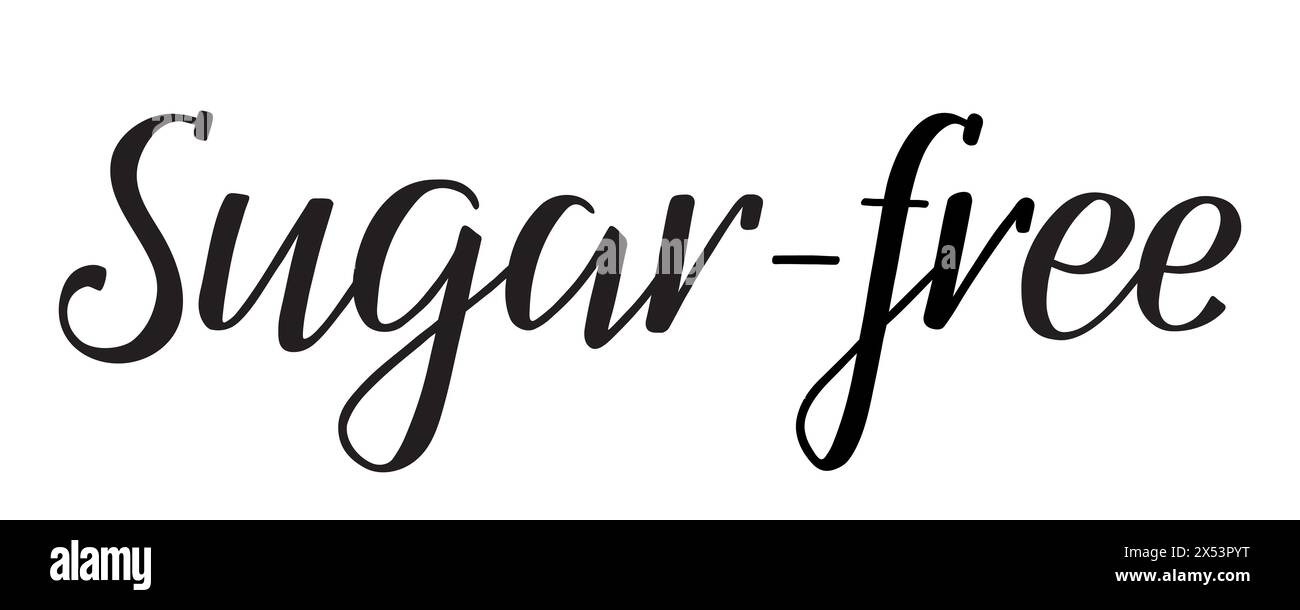 Sugarfree. Handwritten lettering. Inscription in English. Modern brush