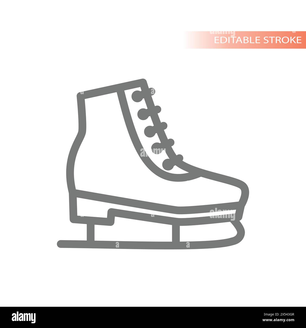 Ice skate line vector icon. Figure skates, winter sports outline. Stock Vector