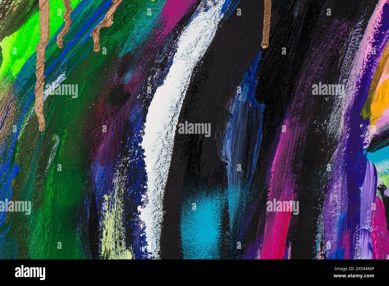 New abstract painting background with a colorful surface in a dark tone. Stock Photo