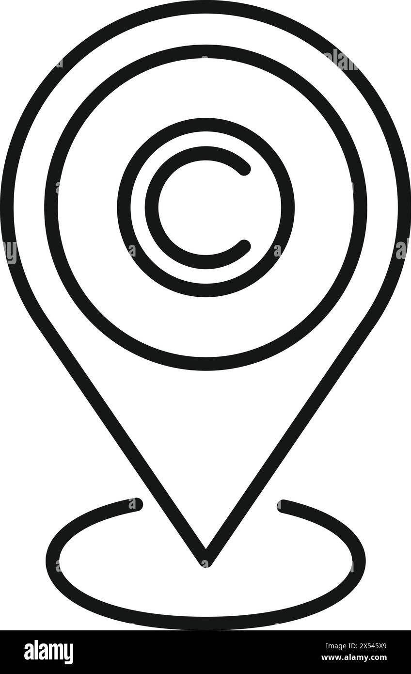 Copyright law tax location icon outline vector. Data information ...